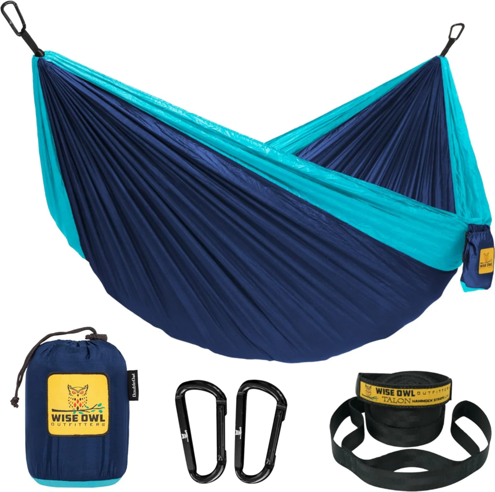 Hamak kempingowy bez drążka Wise Owl Outfitters 226 kg 270 x 140, granatowy