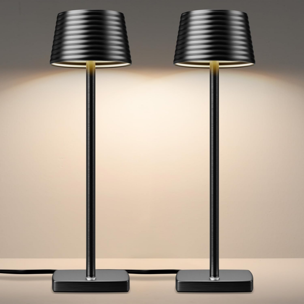 Przewodowa lampa stołowa YHT LED Nowoczesna 2-kolorowa jasność Ściemnialna lampa biurkowa S816-B, brąz