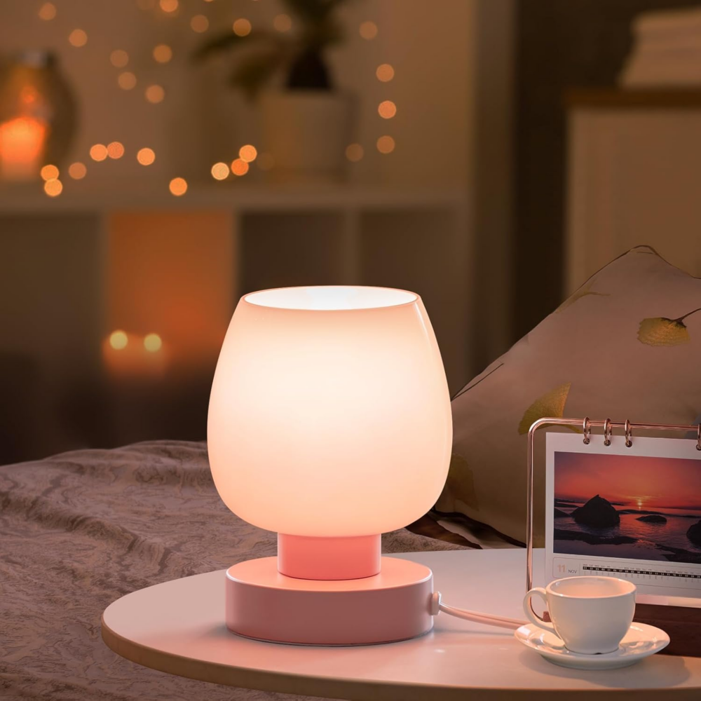 Lampka nocna ONEWISH Touch LED, różowa