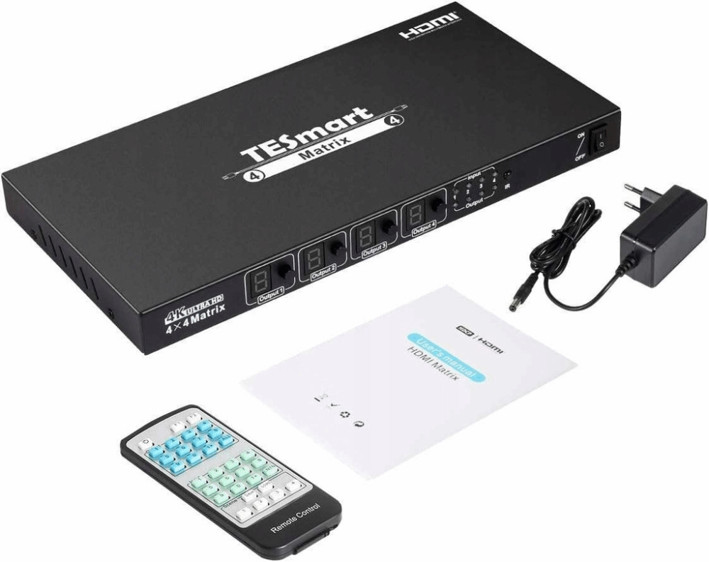 TESmart Przełącznik KVM switch HDMI Matrix 4x4 4K Ultra HD RS232 TCP/IP