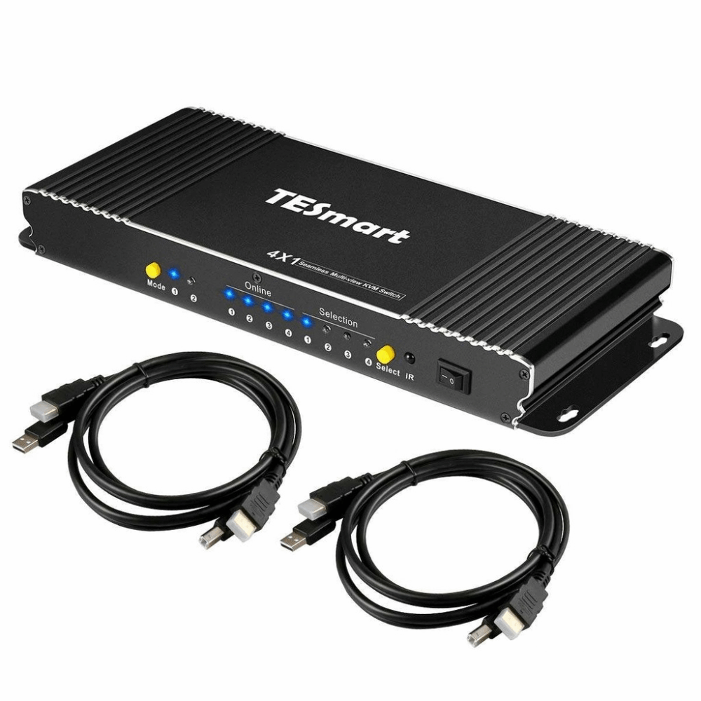 TESmart Przełącznik KVM switch Full HD 1080P 4x1 HDMI USB 2.0