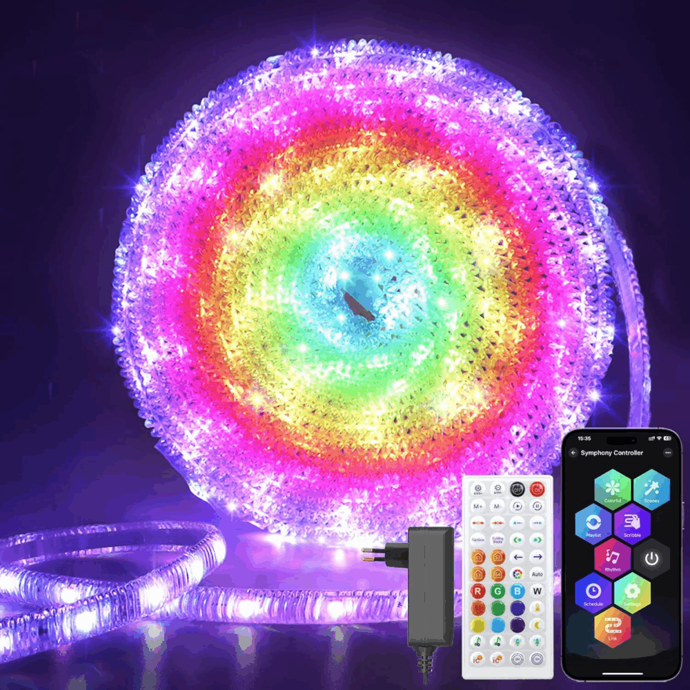 ZAIYW 10M RGB wodoodporne taśmy LED, z pilotem APP