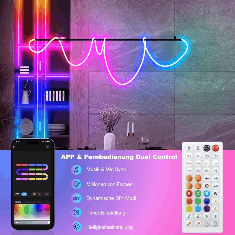 ZAIYW 10M RGB wodoodporne taśmy LED, z pilotem APP
