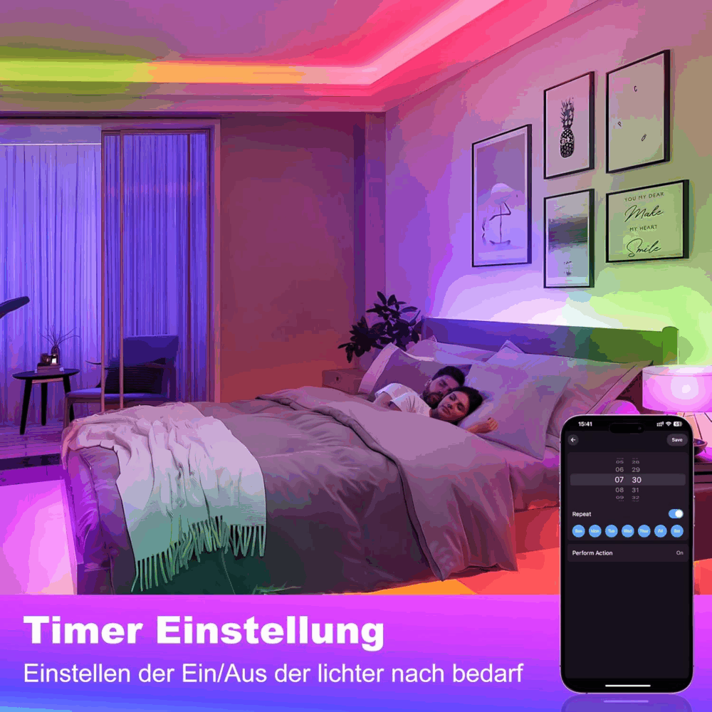 ZAIYW 10M RGB wodoodporne taśmy LED, z pilotem APP
