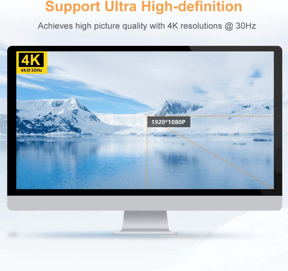TESmart KVM Switch HDMI 4K, przełącznik 4w1, pilot, 2 kable